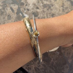 Silver gold fill bangle Handmade